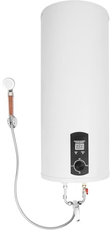 PBTERDTF 100L Elektrospeicher Warmwasserspeicher 220V 2000W Wandspeicher Wasserboiler mit Handbrause und Schlauch Tank-Wassererhitzer Durchlauferhitzer 25-75°C für Badezimmer, Küchen (100L)