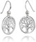 Boucles d’oreilles Materia pour femmes en argent 925 - Motif : arbre de vie - Rhodié - SO-99