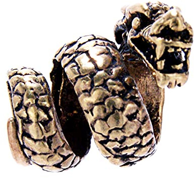 Drachen Bartperle Lockenperle aus Bronze, 8 mm Innendurchmesser
