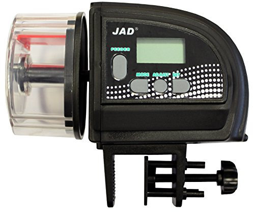 JAD ZW-82 großer, digitaler Aquarium Futterautomat Größe L für Granulatfutter Fischfutter Fisch optimal auch für Zuchtbecken
