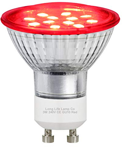 Long Life Lamp Company 3w Red GU10 LED Colour Light Bulb 240v