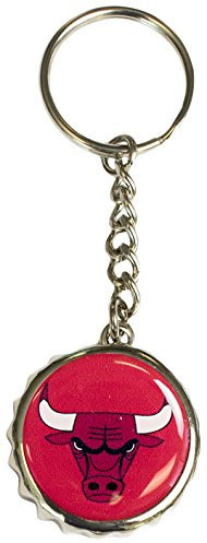Pro Specialties Group NBA Chicago Bulls Bottle Cap Keychain, Red, One Size