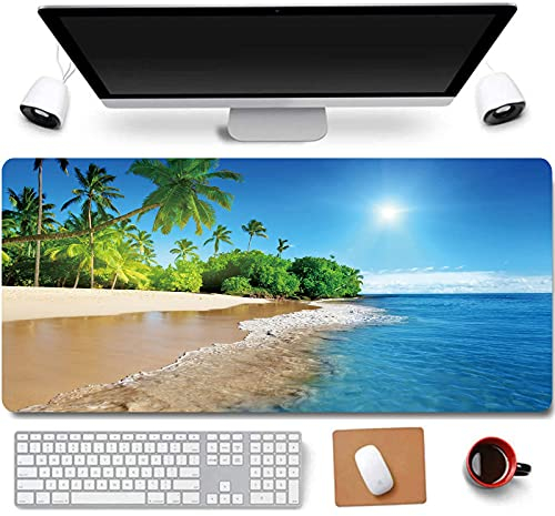 Daisy House 31.5x11.8 Cool Non-Slip Rubber Extended Large Game Mouse Pad Computer Keyboard Mouse Mat PC Accessories (Beach)
