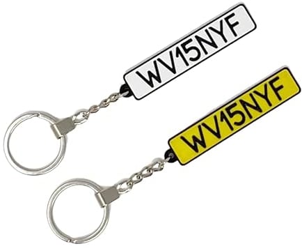Car Number Plate Key Ring, Car Reg Keyring, Number Plate Keychain