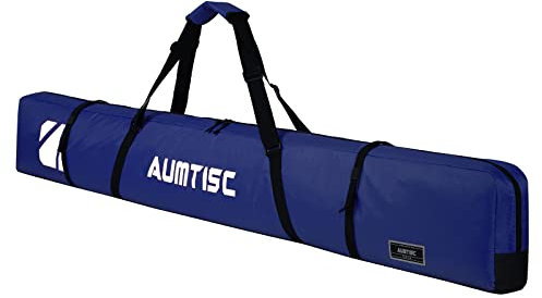 AUMTISC Skitasche Skisack Gepolstert Snowboardtasche Zum Transport Von Skiausrüstungstasche Mit verstellbarem Griff 170 185 cm (Blau-185CM)