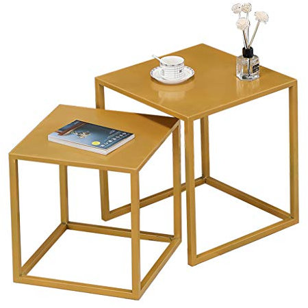 LAMXF Moderne Metall Satztische für Wohnzimmer, Teetisch/Sofatische/Kaffeetisch/Säulentische