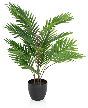hjh OFFICE Plante Artificielle Areca Hauteur 70 cm Vert Décoration Palmier à Fruits d'or Facile à Entretenir Palmier d'intérieur Artificiel, 871009