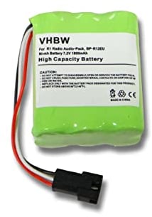 vhbw Akku kompatibel mit Tivoli PAL BT, PAL+ digital Radio (1800 mAh, 7,2 V, NiMH)