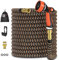U ULTTY Garden Hose, Upgraded Expandable Hose Pipe, 100FT Flexible Hose Pipe with 10 Function Nozzle 3/4 1/2 Brass Connectors, Leakproof No-Kink Flexible Water Hose for Garden, Car Washing(Orange)