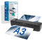 Laminiergerät A3 A4 A5 A6 A7 Pro Ultra schnell heiß und kalt bis 2 x 150 Mikron Temperatur verstellbar für professionelle intensive Nutzung Pack mit 100 Hüllen A4