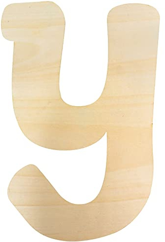 Unfinished Wooden Letter Y 12 Inches, 5mm Thick DIY Wood Wall Art Craft | Blank smooth alphabet cutout, ready for painting, nursery room door decoration, spell personalized names, easy to hang