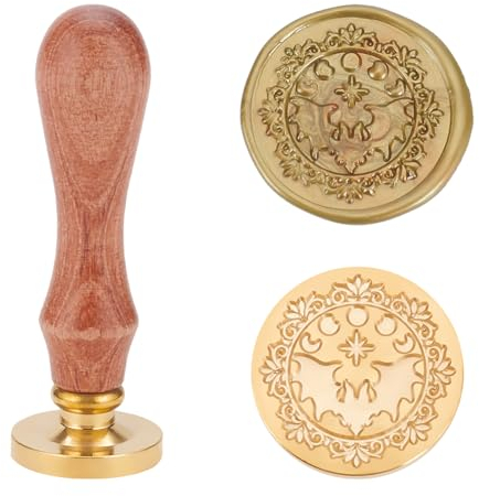 PandaHall Fledermaus Wachssiegel Stempelset 30mm Mondstern Wachssiegelstempel Abnehmbarer Retro-Messingkopfstempel Mit Holzgriff Für Halloween-Geburtstagsfeierumschläge Einladungskarte