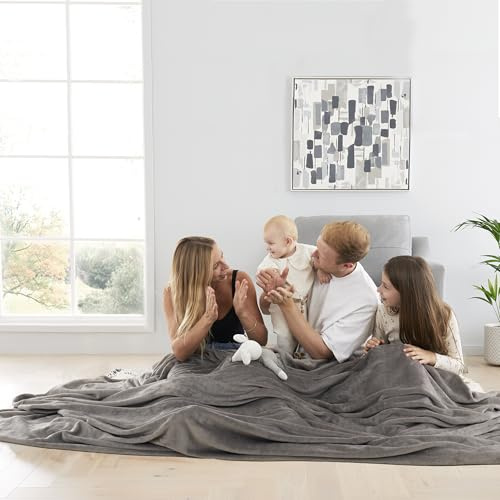 Catherine Lansfield Family Size Extra Large Raschel Velvet Touch 245x280cm Blanket Throw Charcoal Grey
