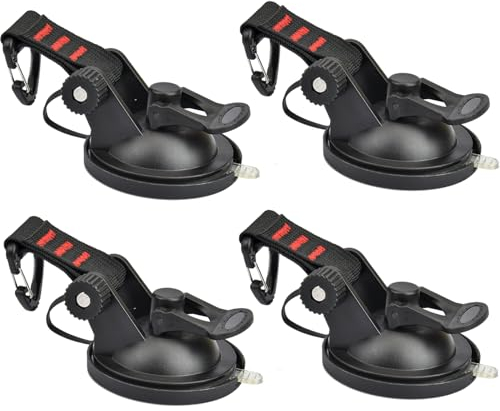 4 Pezzi Ventosa con Gancio di Fissaggio Ventose da Campeggio Auto Multifunzione Ventosa Ancoraggio Gancio Ventosa Extra Forte Facile da Usare Portatile per Auto, Campeggio, Tenda da Sole, Casa, Barca