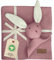 DIKOS Original Babydecke SCHMUSE-Hase (Beere) – 2-in-1 Schmusedecke & Kuscheltuch für Neugeborene – aus weicher Bio-Baumwolle (GOTS/Oeko-TEX) – Geschenk zur Geburt für Baby Mädchen