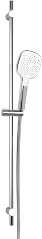 VIGOUR Brausegarnitur individual 2.2 m Stange 90 cm kürzbar Schlauch & Handbrause 1-fach Strahl softedge verchromt
