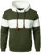 HOOD CREW Men’s Sweatshirts Long Sleeve Pullover Patchwork Plaid Jacquard Hoodie Casual Drawstring Hoody Top