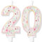 Beautiful Flower Candles, Hawaiian Themed Birthday Cake with Number 20 Candle Decoration, for Party or Women Man Wedding Anniversaries