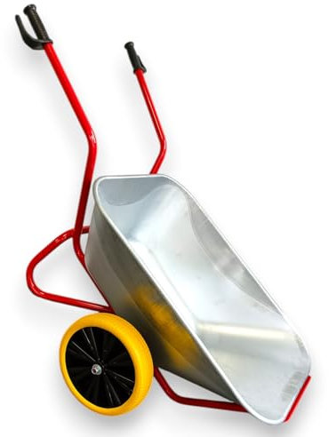 KELBERG Schubkarre 200L XXL Großmulden Rad 400-8 PU LITE Vollgummi pannensicher Rot RAL 3020