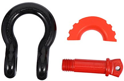 Zerodeko gancio di traino trainare anello di traino acciaio d catene Grilli gancio del rimorchio grillo a forcella grillo ad anello a D Type grappato anello del rimorchio addominali Nero
