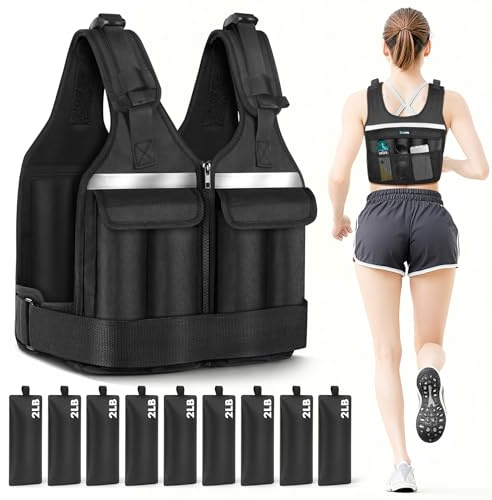 Verstellbare Gewichtsweste 0,5-8,6 kg, Laufweste für Männer und Frauen, waschbare Gewichts-Laufwesten für Workout, Krafttraining, Laufen, Walking, Fitness, Muskelaufbau, Gewichtsverlust