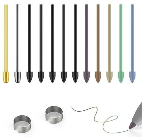 2 puntas de metal + 10 puntas de plástico de repuesto para Samsung Galaxy Tab S10/S9/S8/S7/S6, S26/S25/S24/S23/S22 Ultra S Pen, puntas/puntas + clip + caja de almacenamiento (juego de 2+5+5 piezas)