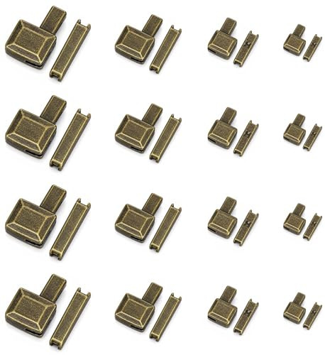 16 Sätze Reißverschluss Reparatur Set,Ersatz Zipper für Schieber Ersatz | Reißverschluss Ersatzteile Reissverschluss Zipper, #3#5#8#10 4 Größe Endstück für Koffer Taschen Jeans Jacke DIY Nähen