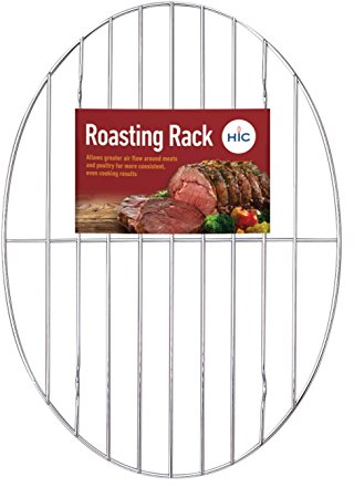 Jocbinltd 43190 HIC Ovaler Bratenrost aus Metall, verchromter Stahldraht