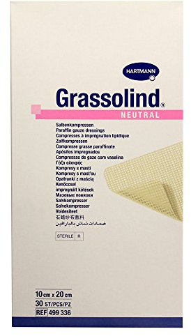 Hartmann Grassolind Salbenkompresse 20 x 10 cm – 30 Stück sterile Wundauflagen