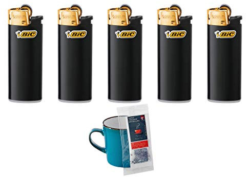 Bic Feuerzeug Mini Schwarz/Gold J25 5Stück