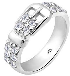 Elli Ring Damen Gürtel mit Kristallen in 925 Sterling Silber