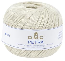 DMC Petra Yarn, 100% Cotton, Cream (Ecru), Size 3