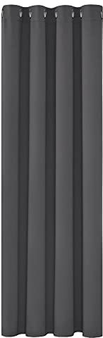 Deconovo Verdunkelungsgardinen mit Ösen Thermogardine Ösen Gardinen Blickdicht, 160x132 cm(HöhexBreite), Dunkelgrau, 1 Stück
