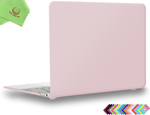 UESWILL Smooth Touch Matte Hard Shell Case Cover Compatible with MacBook 12 inch with Retina Display (Model: A1534) + Microfibre Cleaning Cloth, Rose Quartz