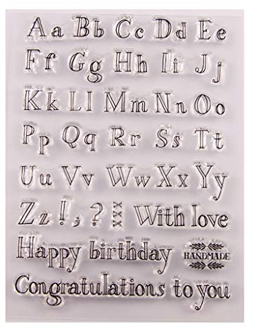 WuLi77 Silikonstempel, Alles Gute Zum Geburtstag Clear Stamps - DIY Stempel Für DIY Album Scrapbooking Photo Card Decor