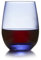 Libbey Juego de 6 copas de vino sin tallo, color azul clásico, juego de 6, 15.2 onzas, juego de copas de vino modernas para cenas y noches de semana