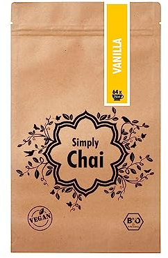 Simply Chai Vanilla | Bio Vegan Lactosefrei Fair Trade 1kg Groß-Packung | Chai Pulver für einen leckeren Chai Tee