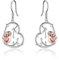 Faultier Geschenke 925 Sterling Silber Faultier Ohrringe für Damen Mädchen Süße Tierherz Tropfen Ohrringe Schmuck Muttertag(Faultier)