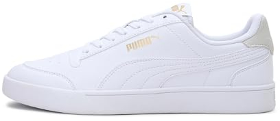 PUMA Unisex Puma Shuffle Sneakers, Puma White-Puma White-Puma Team Gold, 7 UK