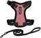 Voyager Step-in Lock Katzengeschirr und reflektierende Katzenleine mit Neoprengriff by Best Pet Supplies - Unterstützt kleine, mittlereund große Katzenrassen, Rosa / Schwarzer Rand, size XXS - 1,5 m