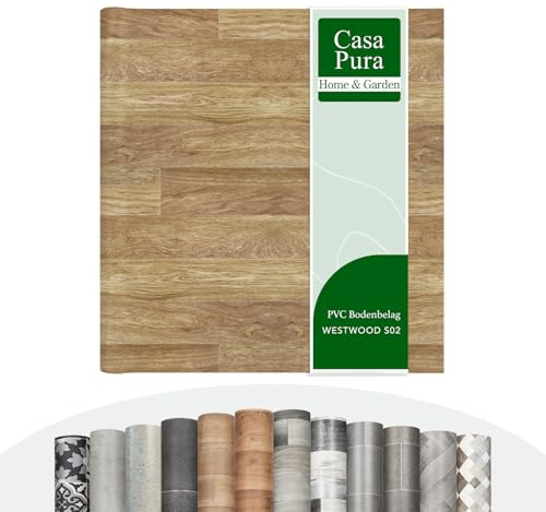 casa pura Pavimento in PVC - Pellicola in vinile per mobili e pavimenti, adesivi effetto legno, pavimento in PVC, rullo antiscivolo (Aspect Rovere Rustico - 100 x 250 cm)