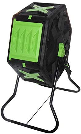 RZiioo 70/140 L Tumbling Composter Bin | Kompostierabfallbox mit Lüftungsöffnungen - Polypropylen & Edelstahl - Geeignet für den ganzjährigen Gebrauch,70L