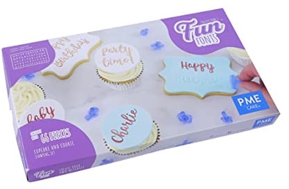 PME Fun Fonts - Letras del Alfabeto para Decorar Cupcakes y Galletas, Paquete de 66, Colección 1