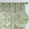 TOPICK Sheer Vorhang Voile Stangedurchzug Blätter Stickerei Gardine Transparent Grün Blatt Vorhänge Gaze Paarig für Wohnzimmer Schlafzimmer H225xB140(cm) 2er Set