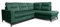Robin Camel Ecksofa mit Schlaffunktion Bettkasten 5 Abnehmbare Rückenkissen Sofa L-Form Schlafsofa Freistehende Eckcouch Schlafcouch Wohnzimmermöbel Wohnlandschaft Flaschengrün Rechts