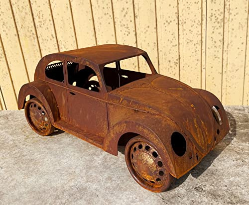 Auto Käfer zum Bepflanzen/Dekorieren 70x30x29cm Edelrost Gartendeko Rost Metall Kult Oldtimer von Steinfigurenwelt