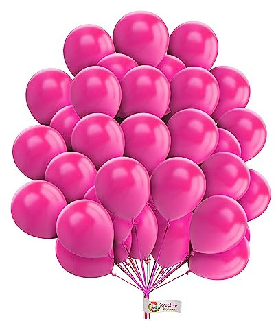 10 inch Hot Pink Balloons Bright Colorful Latex Balloons for Birthday Party Engagement Wedding Events & Baby shower Party Decorations Party Balloon Pack of 30
