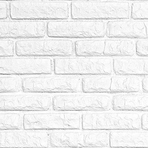 GOYAPRINT Vinilo Decorativo Pared y Muebles Ladrillo Blanco 62x250 cm Autoadhesivo Impermeable Textura Imitación (250x62 cm, Ladrillo Blanco)
