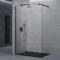 doporro Luxus Duschwand für Dusche Duschabtrennung 90x200cm Schwarz Walk-In Dusche 10mm ESG-Sicherheitsglas Klarglas inkl. Nanobeschichtung Bremen02K