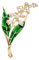 Broche bijou fleur imitation brin de muguet en acier.